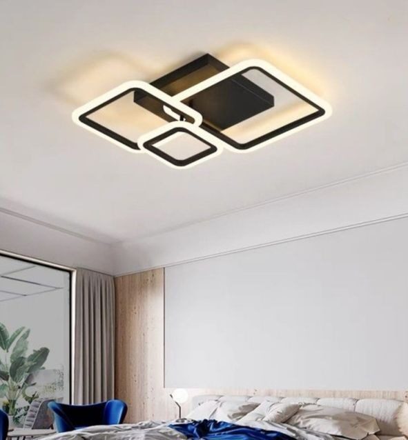 Lustra LED G3816 BK –Elit's 88W, cu telecomanda, 3 temperaturi de culoare