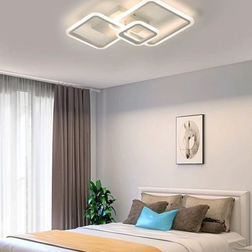 Lustra LED G3816 WH –Elit's 88W, cu telecomanda, 3 temperaturi de culoare