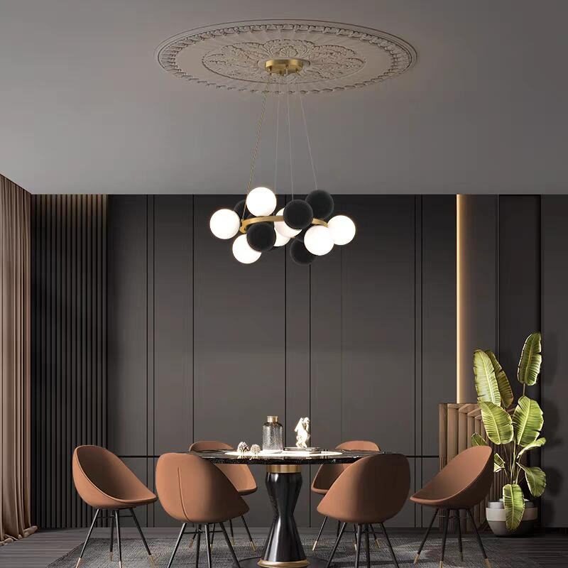 Lustra 9031-16 BK – cu 8 socluri G9, design modern negru 💫Elit's