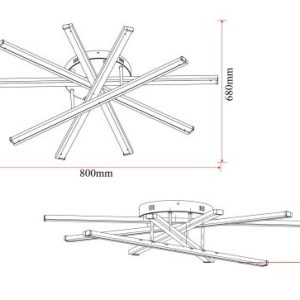 Lustră LED Auriu cu Telecomandă –Elit's 95W, 5 Surse de Iluminare, Intensitate Reglabilă, 3 Tipuri de Lumină