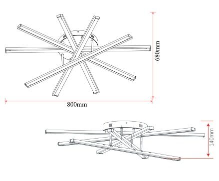 Lustră LED Auriu cu Telecomandă –Elit's 95W, 5 Surse de Iluminare, Intensitate Reglabilă, 3 Tipuri de Lumină