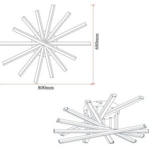 Lustră LED cu 7 surse de iluminare,Elit's 125W, cu telecomandă – Design clasic, alb