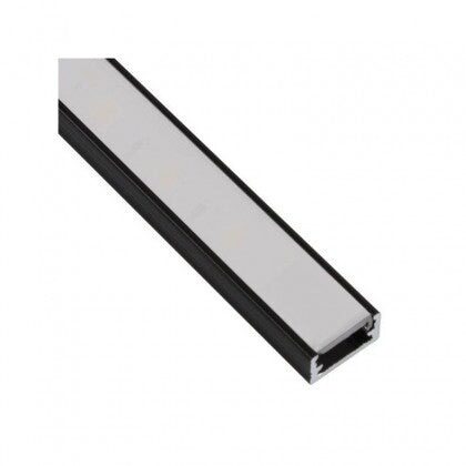 profil-din-aluminiu-pentru-banda Profil LED Aplicat – Aluminiu Negru cu Dispersor Alb, 2 m Elit's