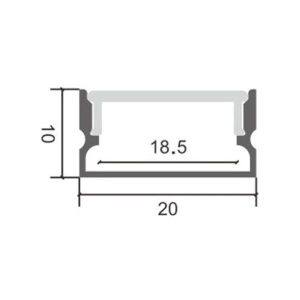 profil-din-aluminiu-sino-pentru Profil LED Aplicat – 20 × 10 mm, Aluminiu Negru, 2 m Elit's