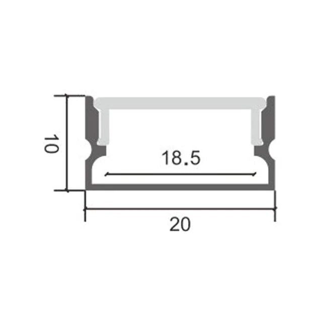 profil-din-aluminiu-sino-pentru Profil LED Aplicat – 20 × 10 mm, Aluminiu Negru, 2 m Elit's