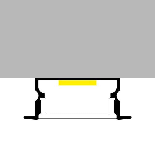 Profil LED Încastrat 20 × 10 mm – 2 m, Aluminiu Negru ✨Elit's