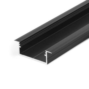 Profil LED Încastrat 20 × 10 mm – 2 m, Aluminiu Negru ✨Elit's