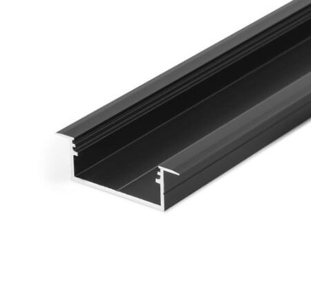 Profil LED Încastrat 20 × 10 mm – 2 m, Aluminiu Negru ✨Elit's
