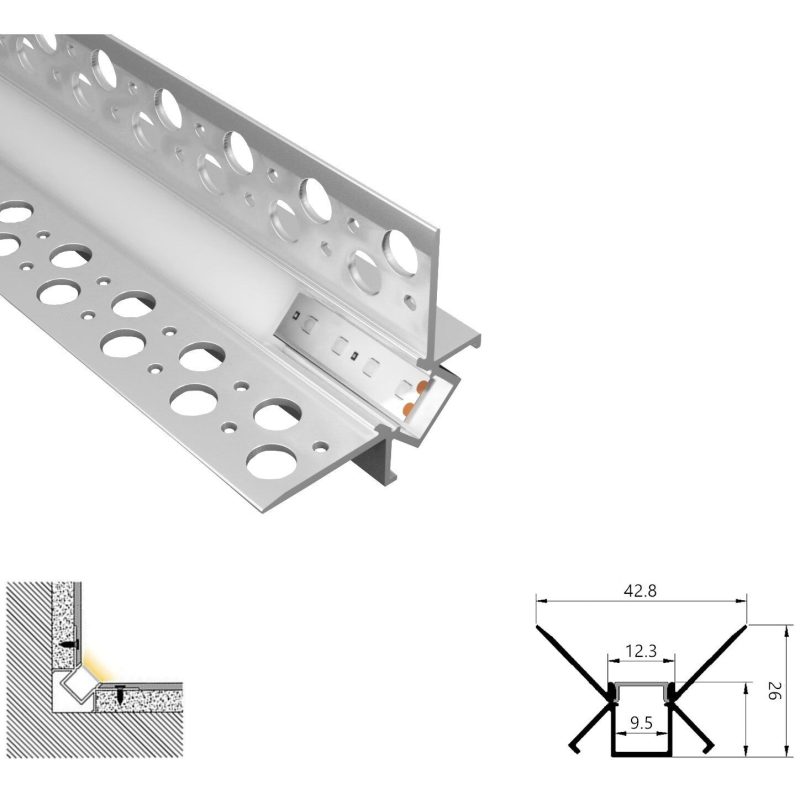 res_e2009bd32c8696eb812a01eacf2a Profil LED Încăstrat – Colț Interior, Aluminiu, Lungime 2 m Elit's