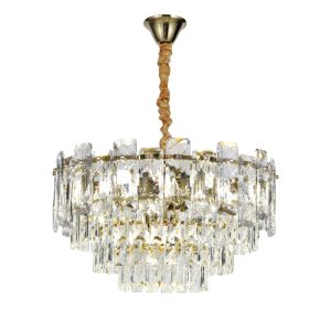 Candelabru 5861-500 – Cristale elegante și finisaj auriu, 8 socluri E14 💫Elit's