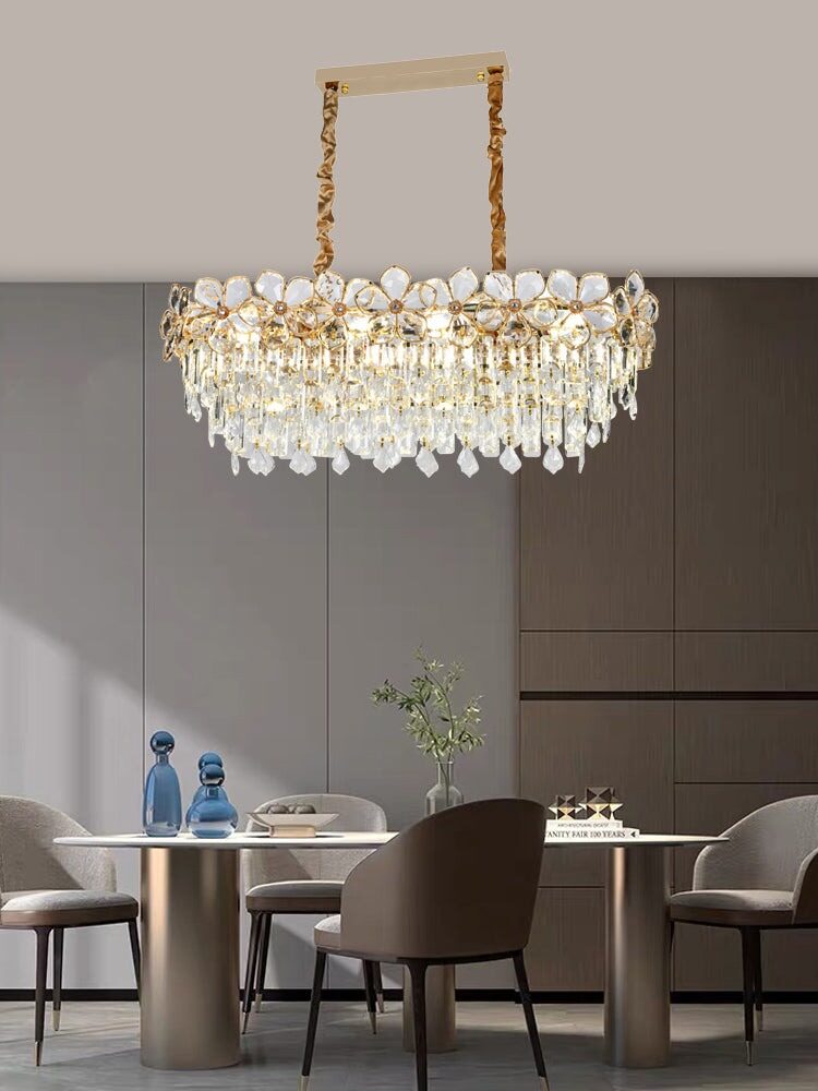 Candelabru Model 75001-800 – Cristale elegante și finisaj auriu, 8 socluri E14 💫Elit's