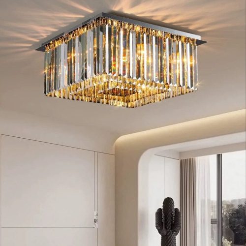 Candelabru Model H98348 –Elit's 6 socluri E14, finisaj crom și cristale luminoase 💫