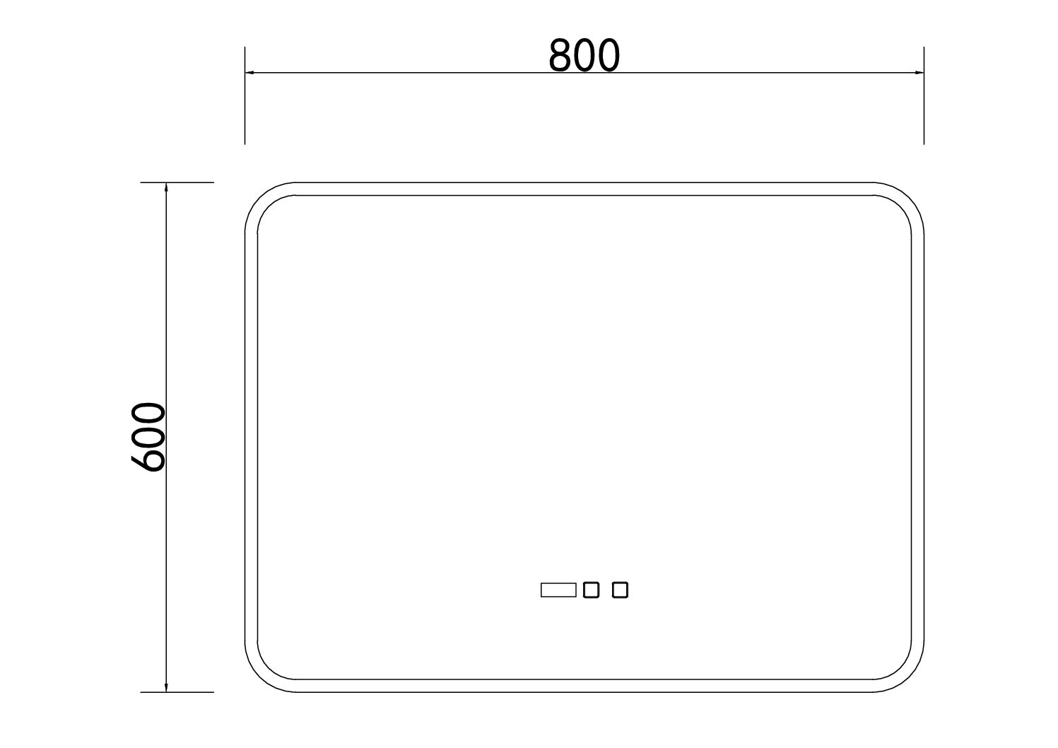 Oglinda Baie LED cu Dezaburire, Ceas si Senzor Touch Elit's– 80×60 cm, Rama Acril, Lumina Rece / Calda / Neutra