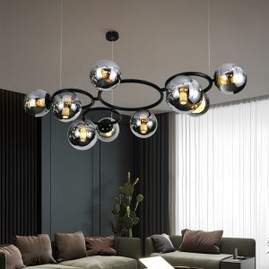 💡 Pendul N6805/9 Elit's– Impact Vizual Puternic în Negru & Crom