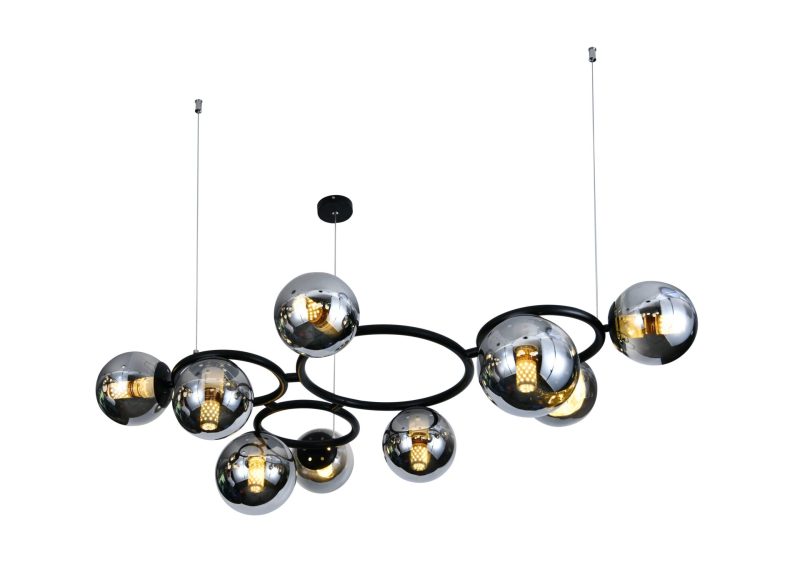💡 Pendul N6805/9 Elit's– Impact Vizual Puternic în Negru & Crom
