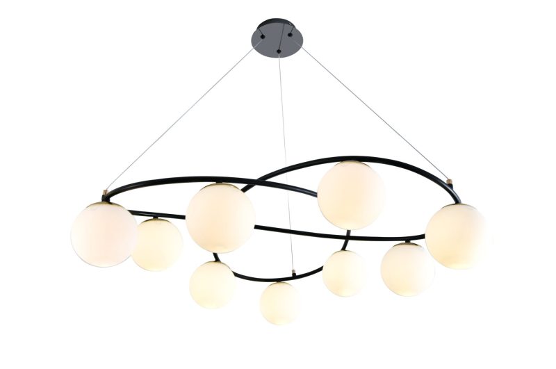 N6806-9BK_WH 💡 Pendul N6806/9 Elit's– Simetrie și Lumină în Design Geometric Negru/Alb