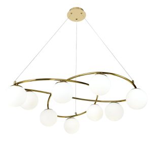 💡 Pendul N6806/9 Elit's– Eleganță Aurie în Design Geometric Modern