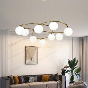💡 Pendul N6806/9 Elit's– Eleganță Aurie în Design Geometric Modern