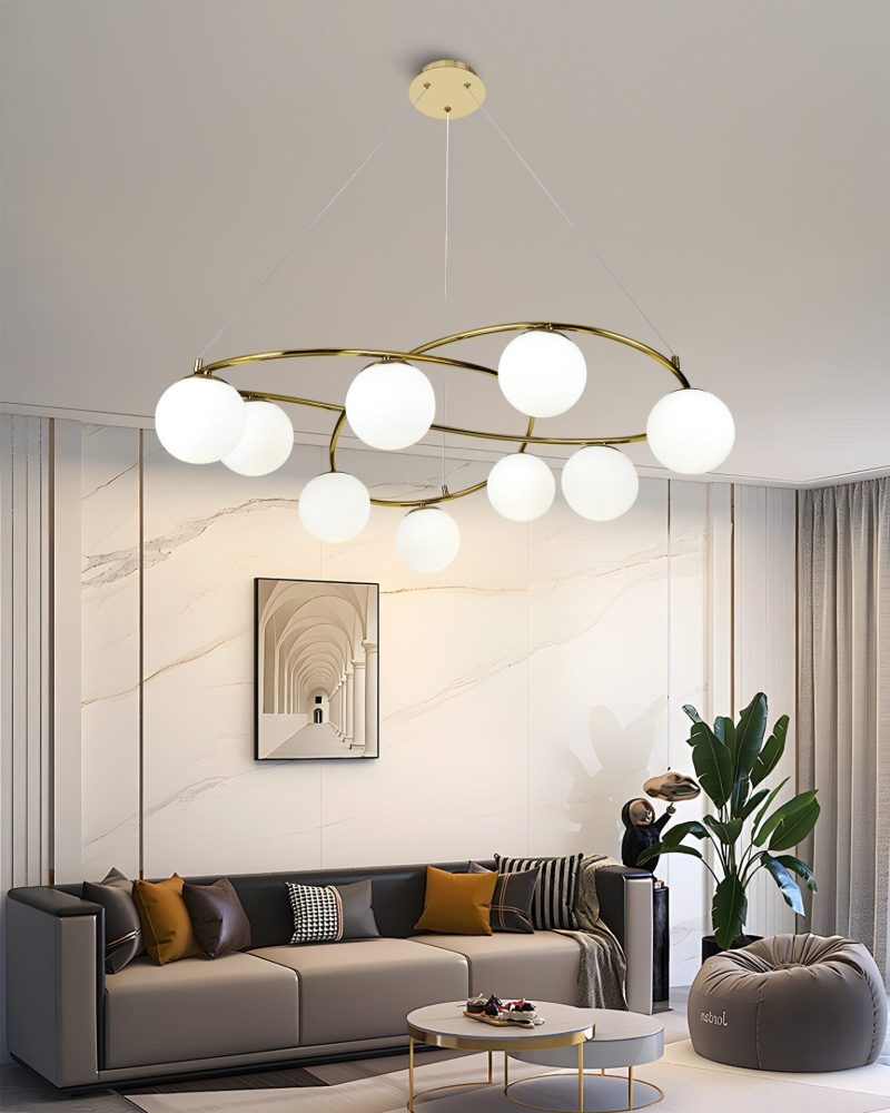 💡 Pendul N6806/9 Elit's– Eleganță Aurie în Design Geometric Modern