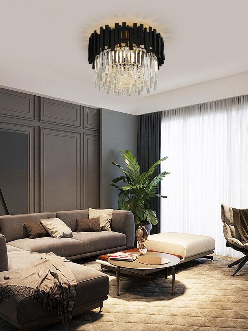 Untitled - 2025-09-03T110055.536 Candelabru modern cu cristale – 30 cm, culoare negru Elit's