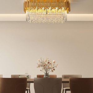 Candelabru modern cu cristale – 75x30 cm, culoare auriu Elit's