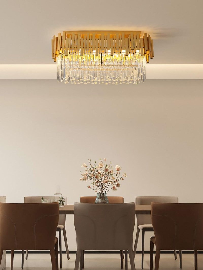 Candelabru modern cu cristale – 75x30 cm, culoare auriu Elit's