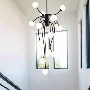 ✨ Lustră Modernă E007/15 Elit's– Stil Negru Elegant, 15 Surse de Lumină