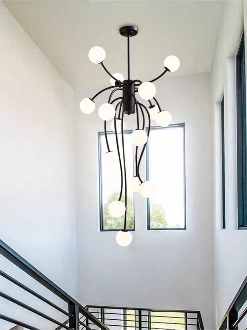 ✨ Lustră Modernă E007/15 Elit's– Stil Negru Elegant, 15 Surse de Lumină