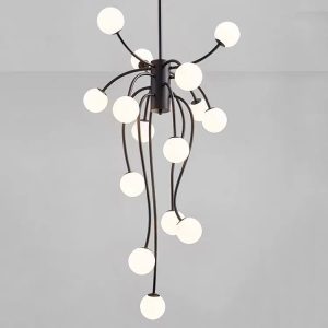 ✨ Lustră Modernă E007/15 Elit's– Stil Negru Elegant, 15 Surse de Lumină