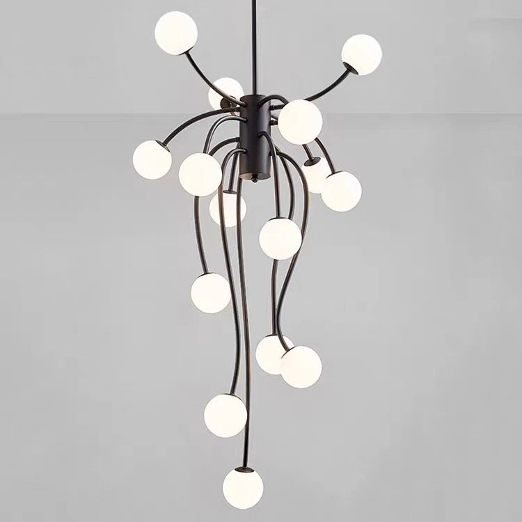 ✨ Lustră Modernă E007/15 Elit's– Stil Negru Elegant, 15 Surse de Lumină