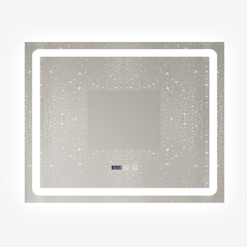 oglinda esn149 6-1000x1000 Oglindă LED Baie 80x60 cm cu Touch Premium, Dezaburire, Lumini Variabile, Termometru și Ceas Integrat Elit's