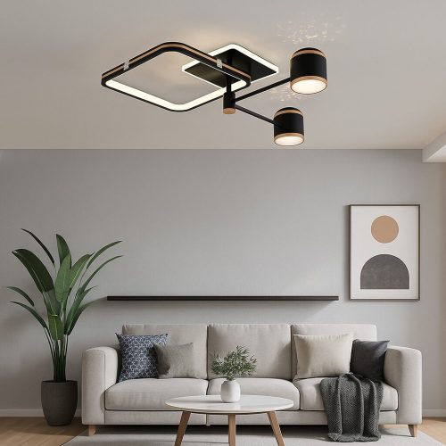 Lustră LED 51cm, 88W, Spoturi Direcționale și 3 Tipuri de Lumină cu Telecomandă –Elit's Model 9235/4