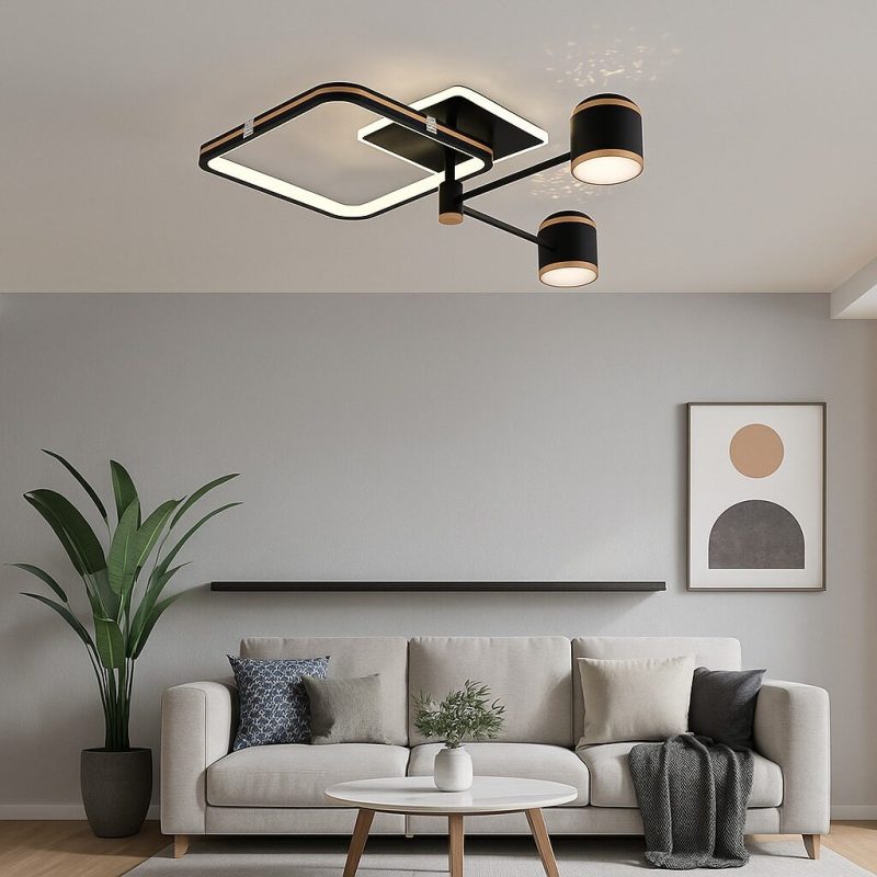 Lustră LED 51cm, 88W, Spoturi Direcționale și 3 Tipuri de Lumină cu Telecomandă –Elit's Model 9235/4
