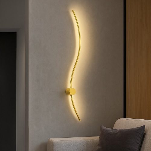 Aplica LED de perete, design ondulat, 38W, 1000 mm, temperatură reglabilă 3000K–6500K, gold –Elit's model 59093/1000