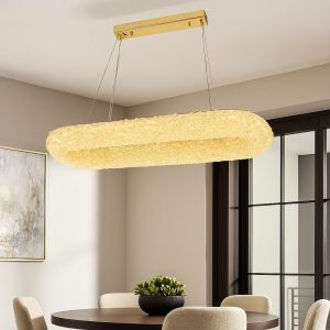Pendul LED Dreptunghiular Auriu 5558-300×850 FGD – 124W Elit's
