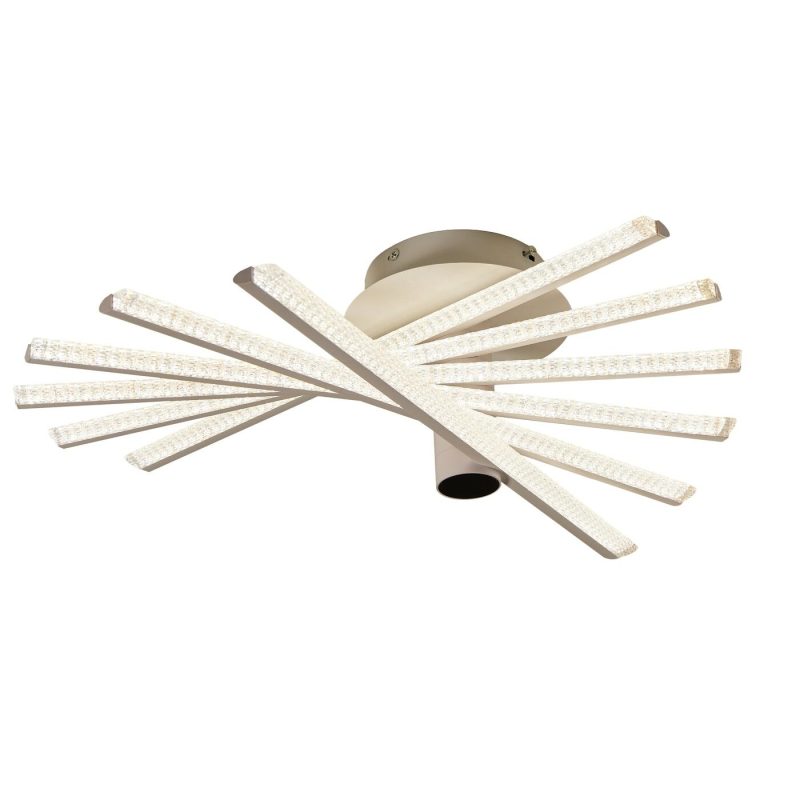 Lustra LED F2815/6 WT Elit's– 144W, Finisaj Alb, cu Telecomandă