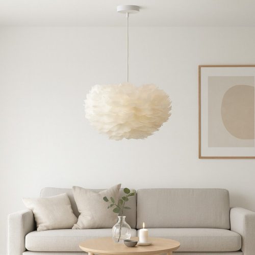 💡 Lustra LED PJ01 –Elit's Design Alb Simplu și Elegant pentru Spații Aerisite