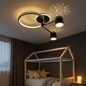 Lustră LED 50cm, 80W Modernă cu 3 Tipuri de Lumină și Telecomandă –Elit's Model 9232/4