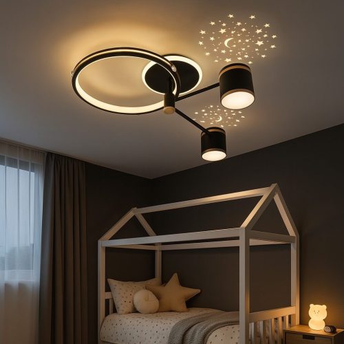Lustră LED 50cm, 80W Modernă cu 3 Tipuri de Lumină și Telecomandă –Elit's Model 9232/4