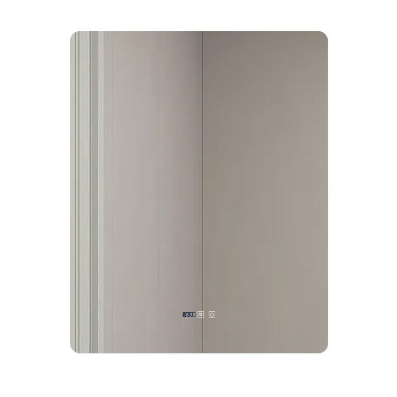 J174-10080 (7) Oglindă Baie LED și Dezaburire Elit's Premium: Senzor Touch, Lumina Rece, Caldă și Neutră, 80x100cm, Lumina Ambientală Spate