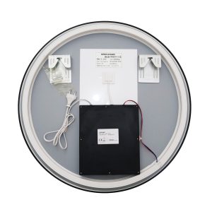 J186-60_5 🪞 Oglindă LED cu Touch, Funcție Dezaburire și 3 Tipuri de Lumină –Elit's Model J188-60 Smack, Ø60 cm, Ramă Negru Mat
