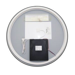 J186-70_6 🪞 Oglindă LED cu Touch și Funcție Dezaburire, 3 Tipuri de Lumină – Ø70 cm, Ramă Negru Mat,Elit's Model J188-70 Smack