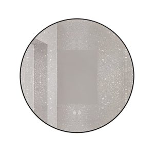 J186-70_7 🪞 Oglindă LED cu Touch și Funcție Dezaburire, 3 Tipuri de Lumină – Ø70 cm, Ramă Negru Mat,Elit's Model J188-70 Smack