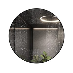 J186-80_6 🪞 Oglindă LED cu Touch și Funcție Dezaburire, 3 Tipuri de Lumină – Ø80 cm, Ramă Negru Mat,Elit's Model J188-80 Smack