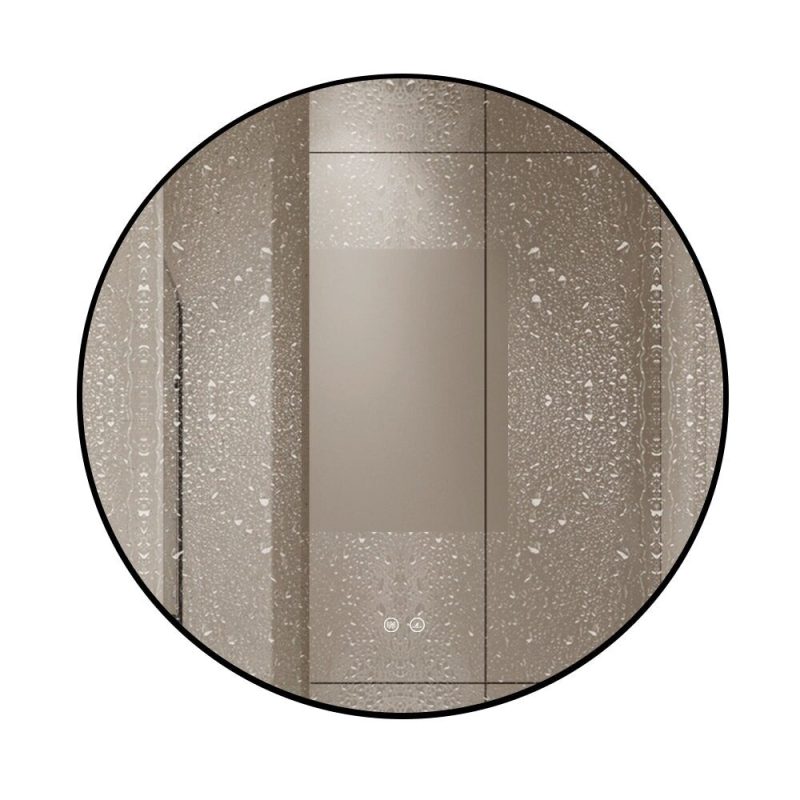 J186-90_5 🪞 Oglindă LED cu Touch, Funcție Dezaburire și 3 Tipuri de Lumină – Ramă Negru Mat, 90 cm,Elit's Model J188-90 Smack