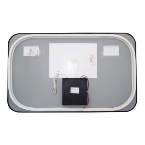 🪞 Oglindă LED cu Touch și Funcție Dezaburire – Ramă Negru, 110x70 cm, Model J187-11070 Smack