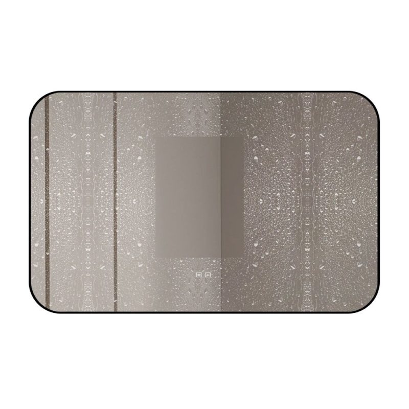 🪞 Oglindă LED cu Touch și Funcție Dezaburire – Ramă Negru, 110x70 cm, Model J187-11070 Smack