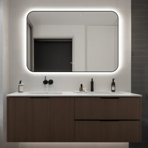🪞 Oglindă LED cu Touch și Funcție Dezaburire – Ramă Negru, 120x80 cm,Elit's Model J187-12080 Smack