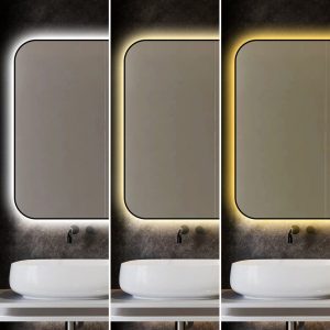 🪞 Oglindă LED cu Touch și Funcție Dezaburire – Ramă Negru, 120x80 cm,Elit's Model J187-12080 Smack