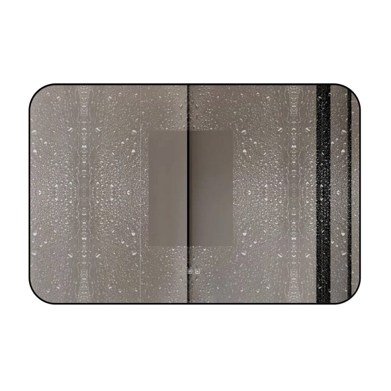 🪞 Oglindă LED cu Touch și Funcție Dezaburire – Ramă Negru, 120x80 cm,Elit's Model J187-12080 Smack